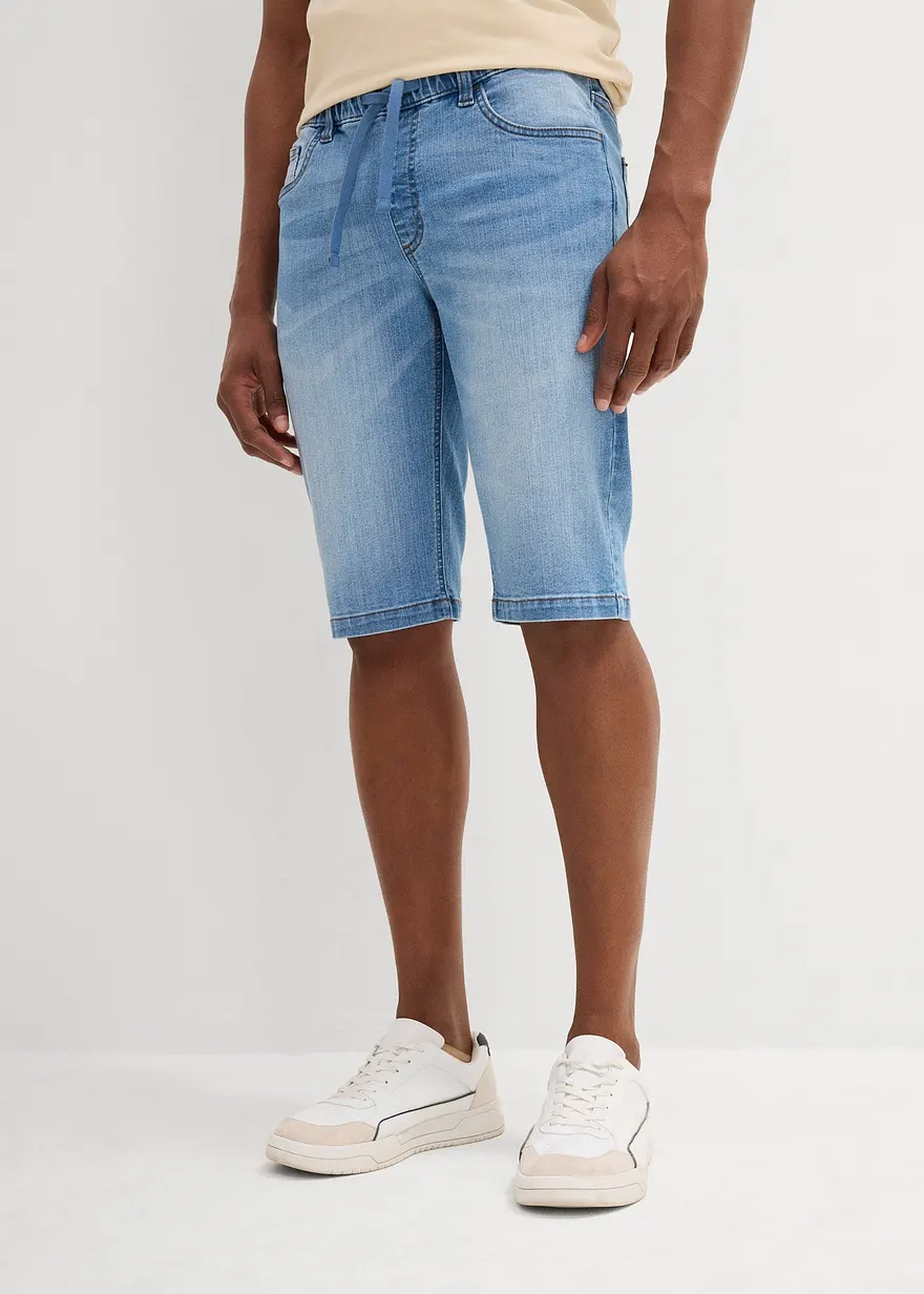 Leichte Long-Sweatjeans-Bermuda, Regular Fit