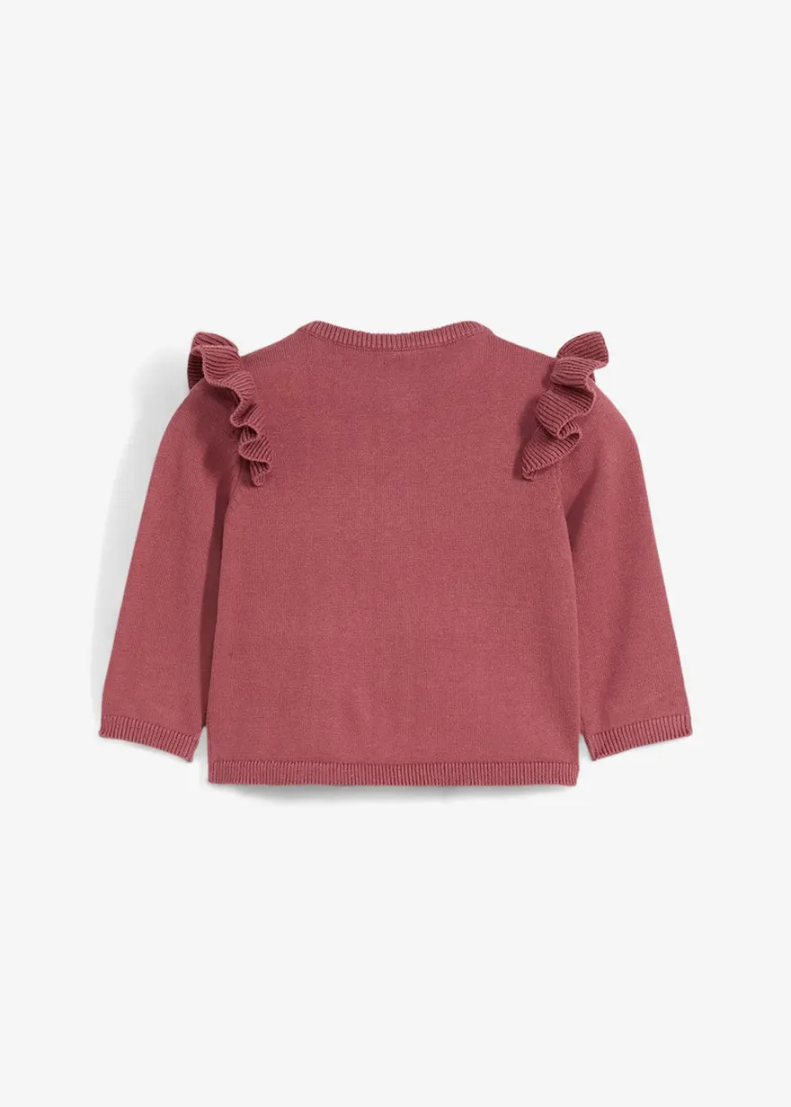 Feinstrickjacke mit Volants