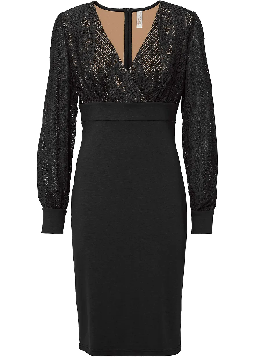 Figurbetontes Midikleid mit Spitze