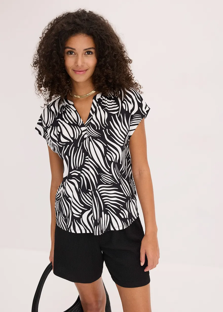 Henleyshirt aus softem Viskose-Mix