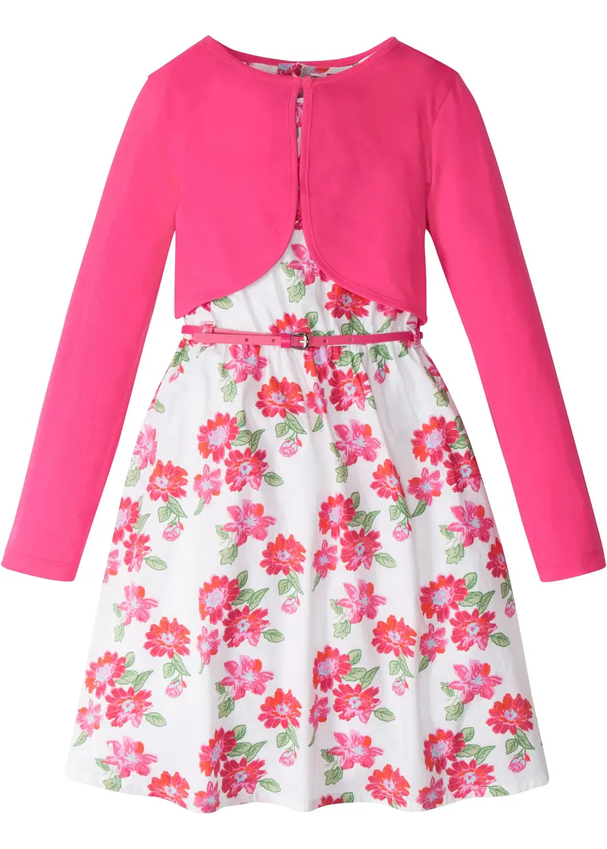 Kleid + Gürtel + Bolero (3-tlg. Set)