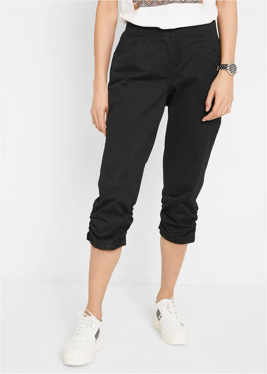 Capri-Hose aus Baumwoll-Mix mit Bequembund