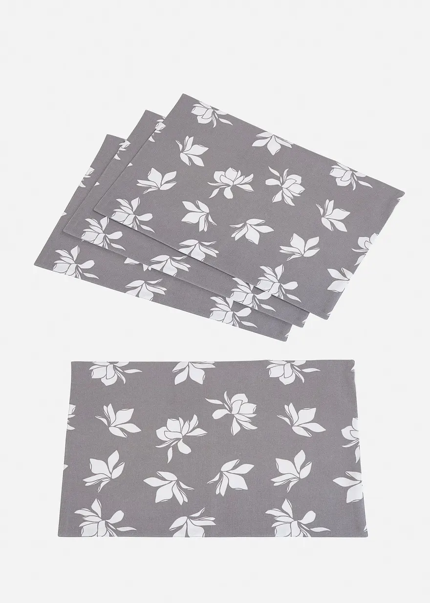Tischset aus Bio Baumwolle mit Blumen Druck (4er Pack)