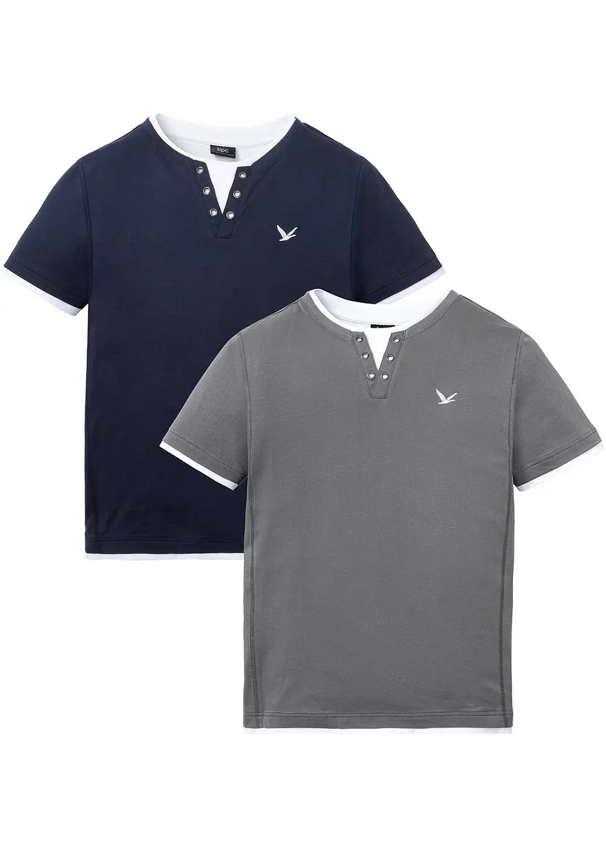 2 in 1 Shirt, Kurzarm (2er Pack)