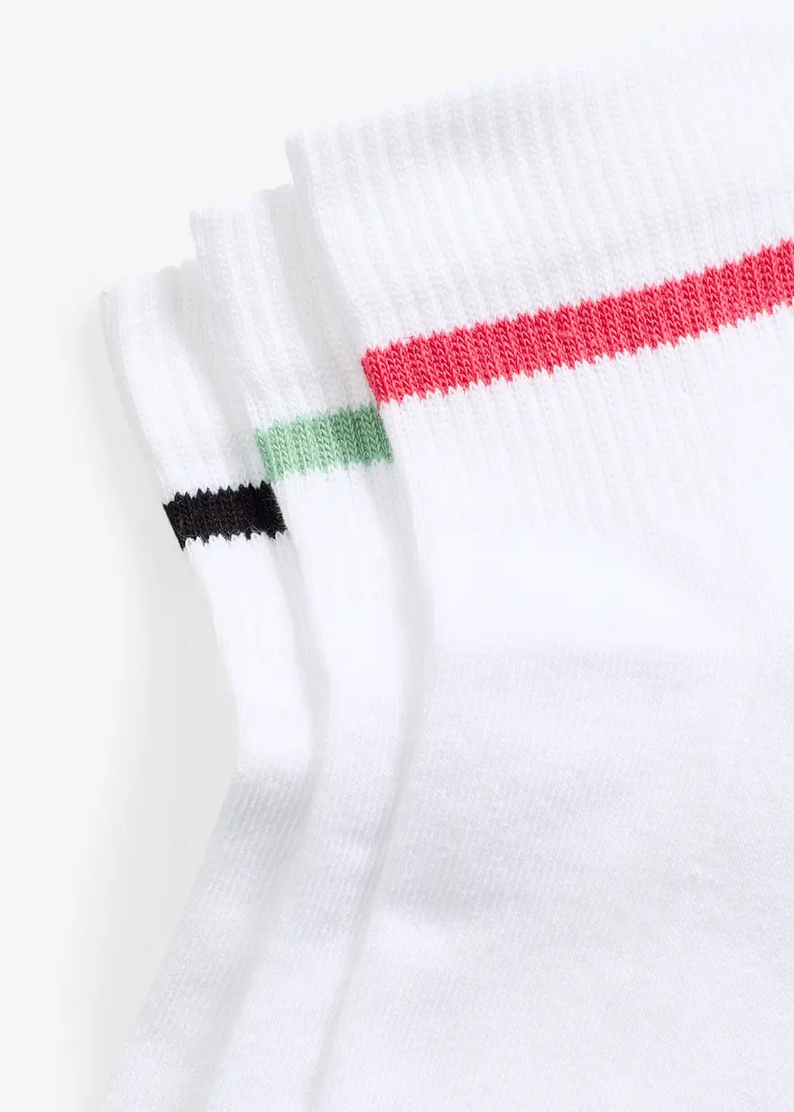 Kurze Tennissocke mit Bio-Baumwolle und Frottee in der Innensohle (3er Pack)