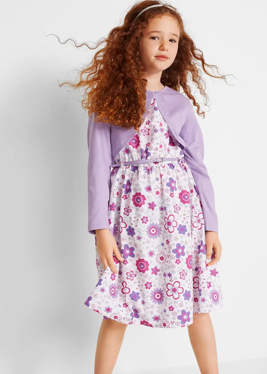 Kleid + Gürtel + Bolero (3-tlg. Set)