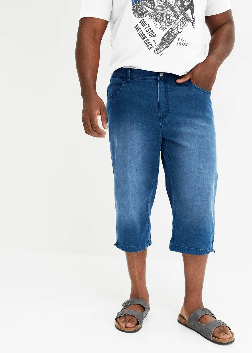 3/4-Stretch-Jeans, Regular Fit mit Komfortbund