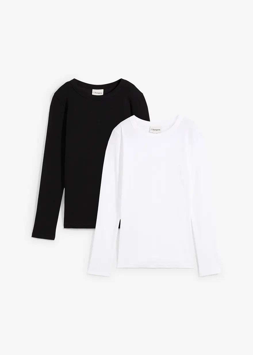 Rippshirt mit reiner Bio-Baumwolle, (2er Pack)