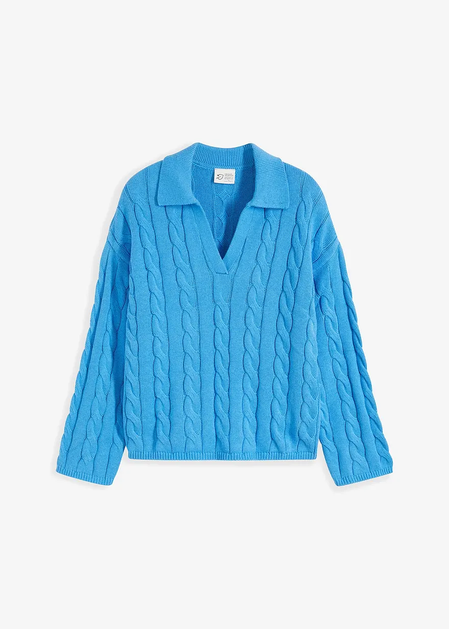 Oversize-Pullover mit Zopfmuster