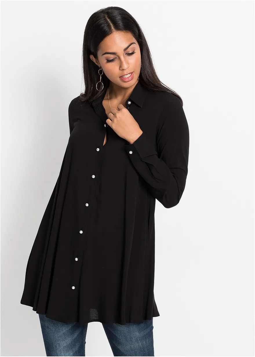 Bluse mit Perlenknopfleiste