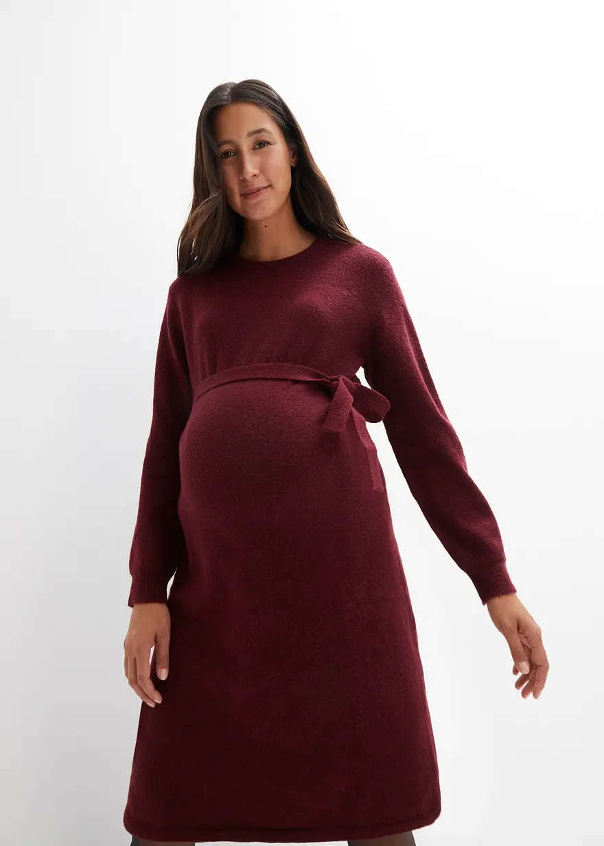 Umstandskleid aus flauschigem Strick