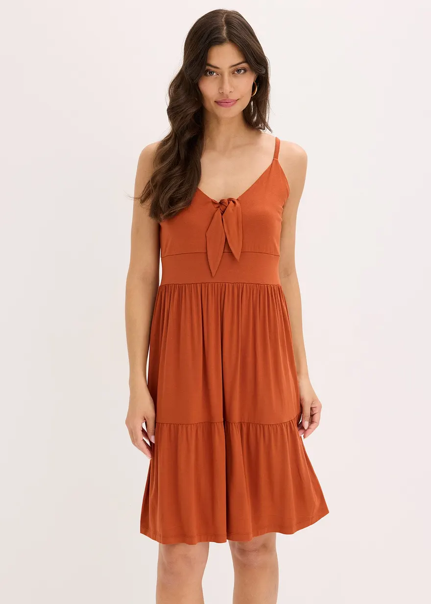 Trägerkleid mit Knotendetail