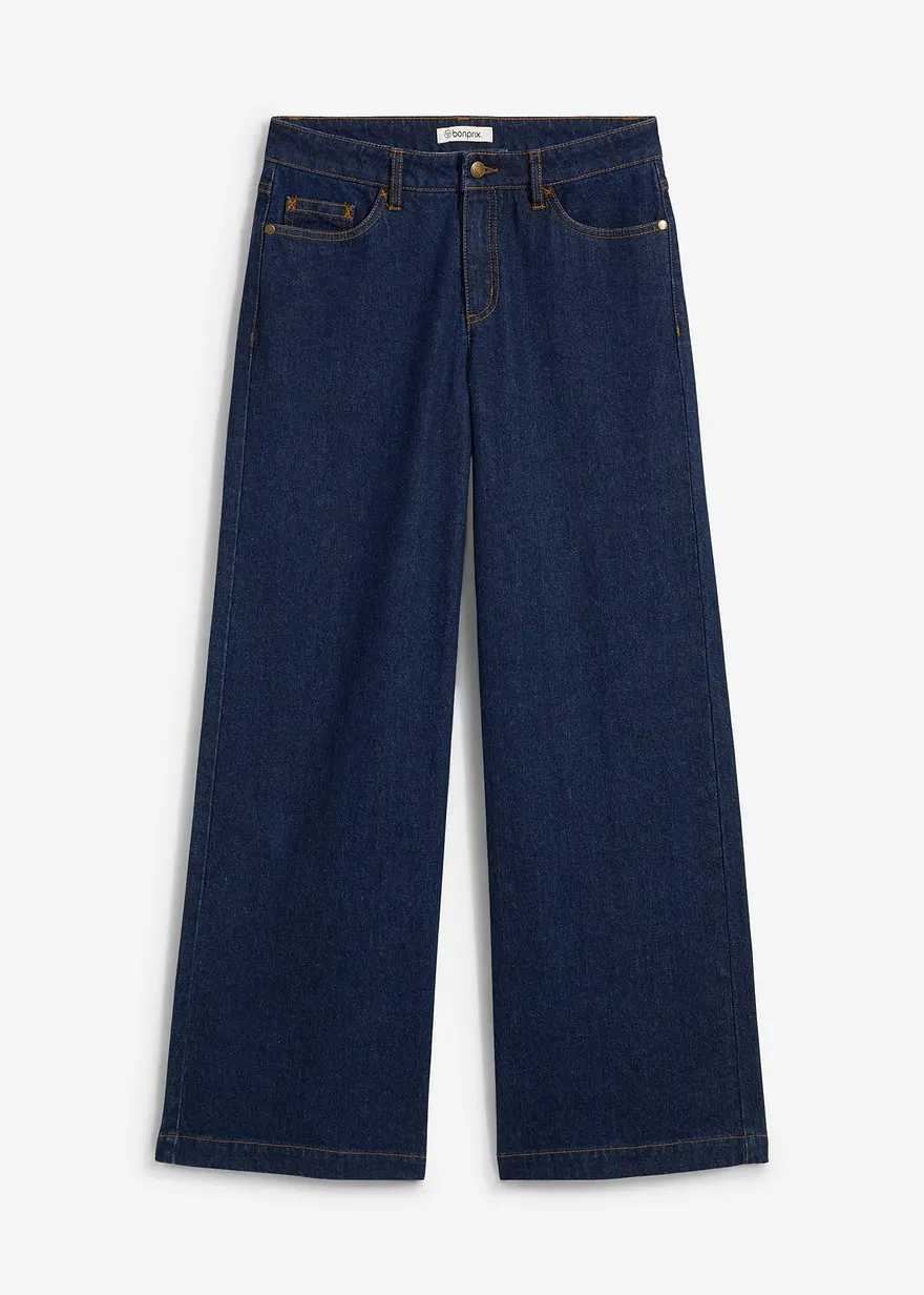 Wide-Leg-Jeans, Mid Waist, Full Length