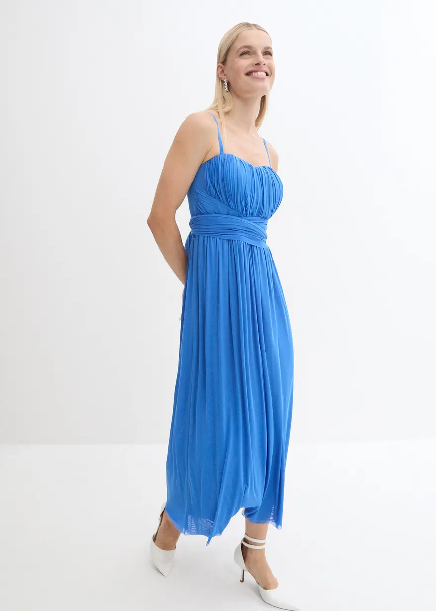 Maxikleid aus Mesh mit Tragevarianten