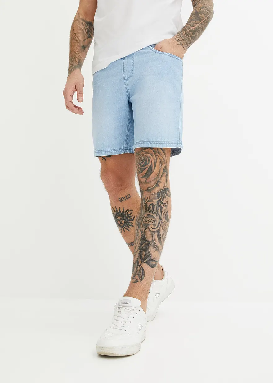 Schlupf Long-Jeans-Shorts, Regular Fit