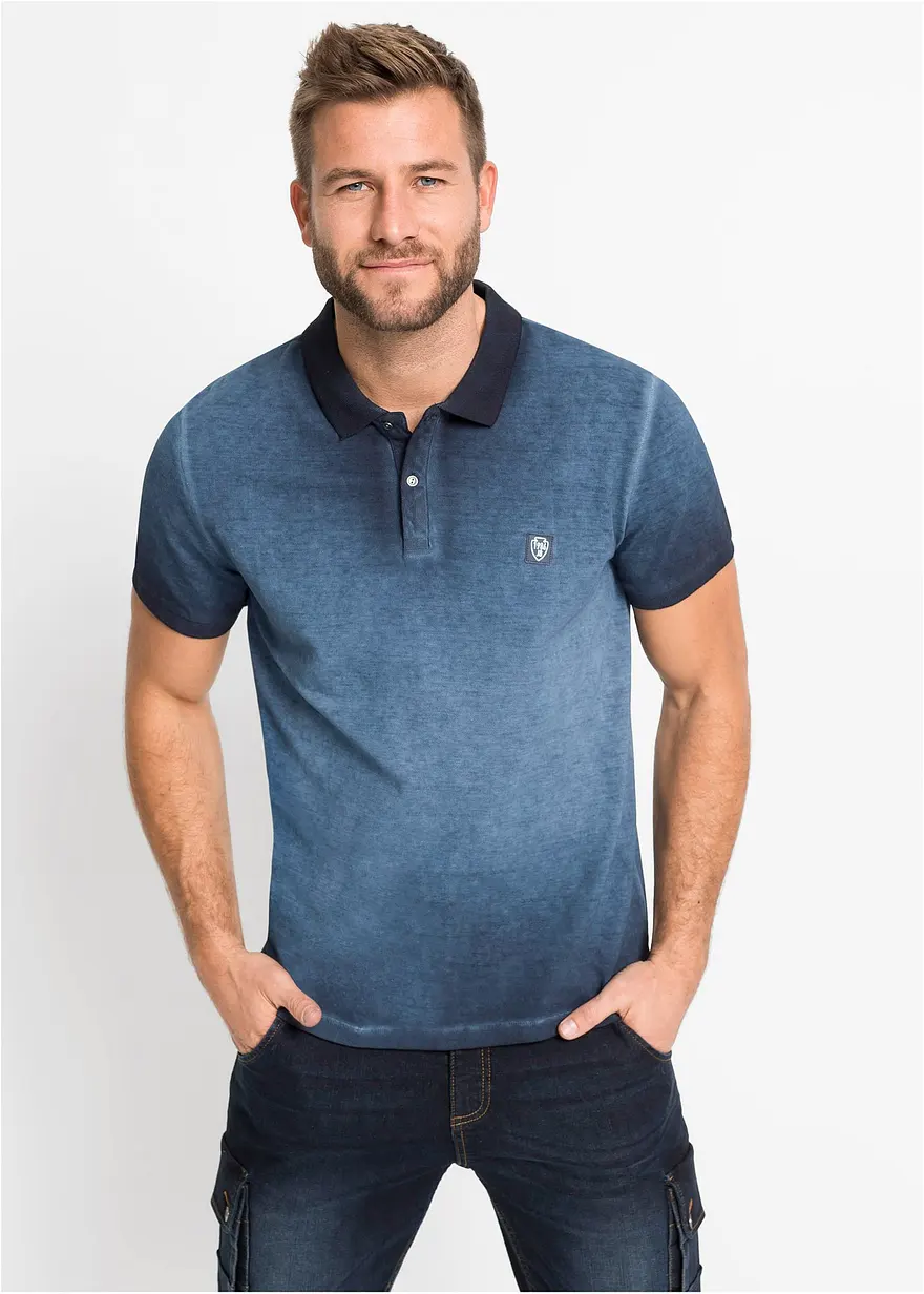 Piquè-Poloshirt in gewaschener Optik
