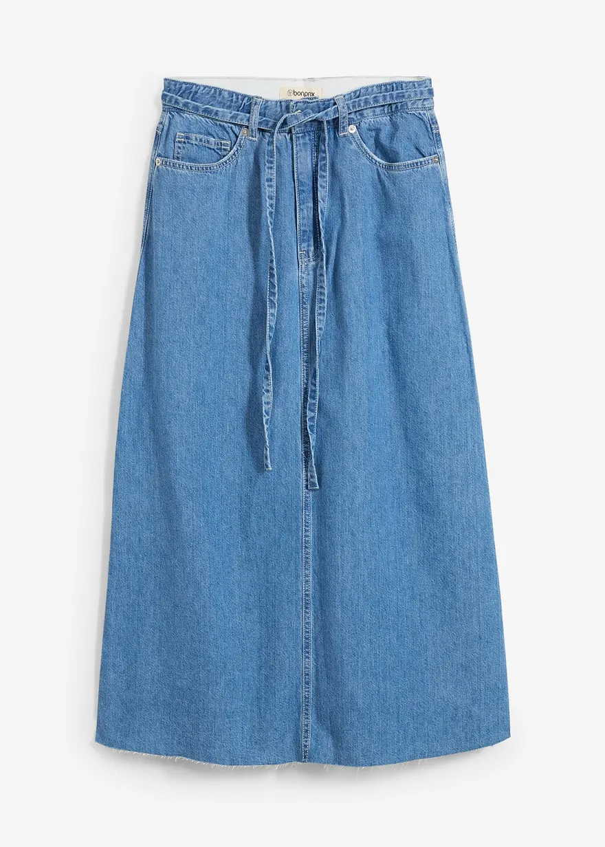 Jeansrock Mid Waist Midilänge, Super Soft