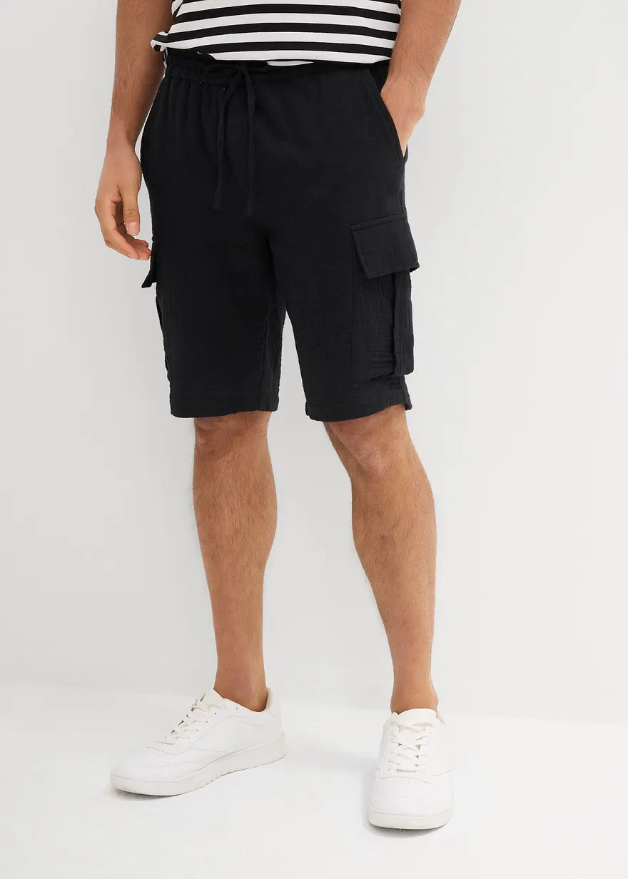 Regular Fit Bermuda aus luftigem Musselin
