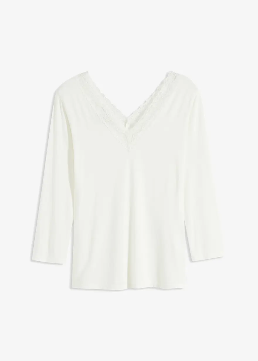 Langarmshirt mit Spitze