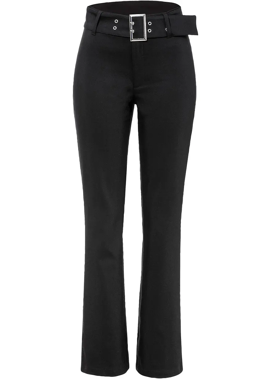 Stretch-Hose mit Gürteldetails