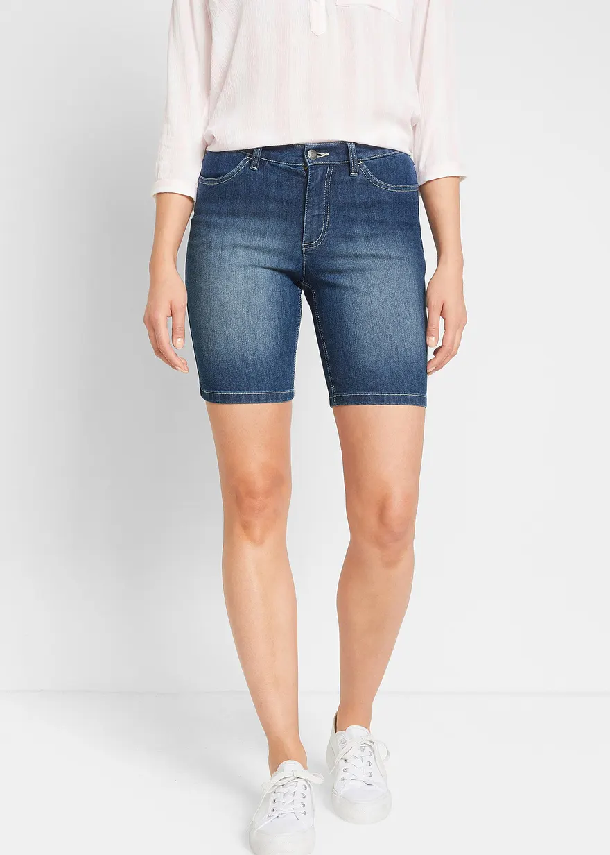 Straight Jeans Bermuda Mid Waist