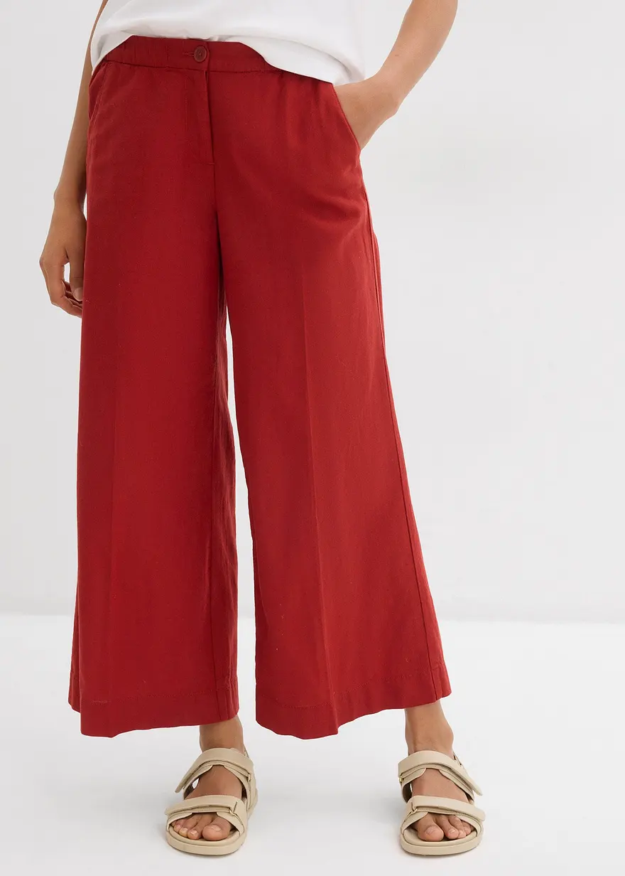 Culotte mit elastischem Bund aus Viskose-Mix