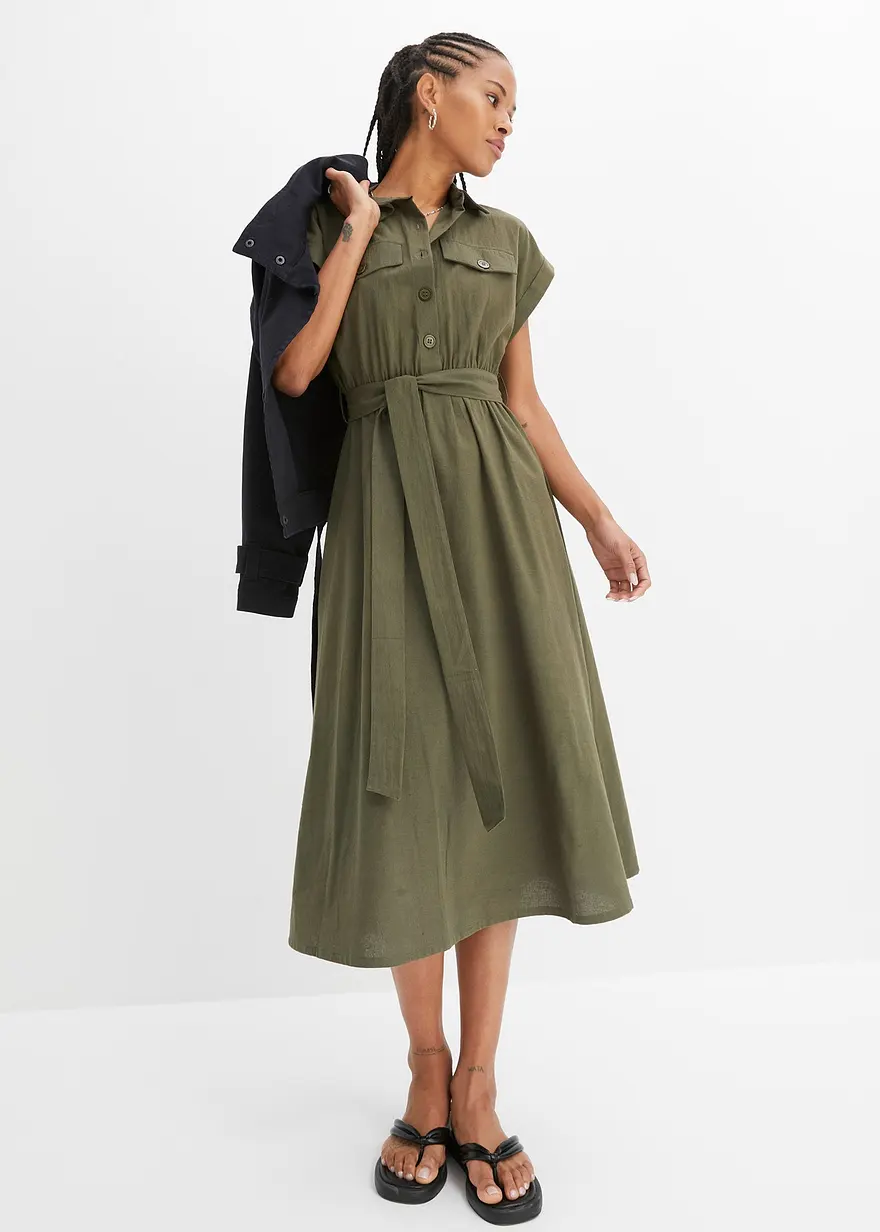 Midikleid aus reiner Baumwolle