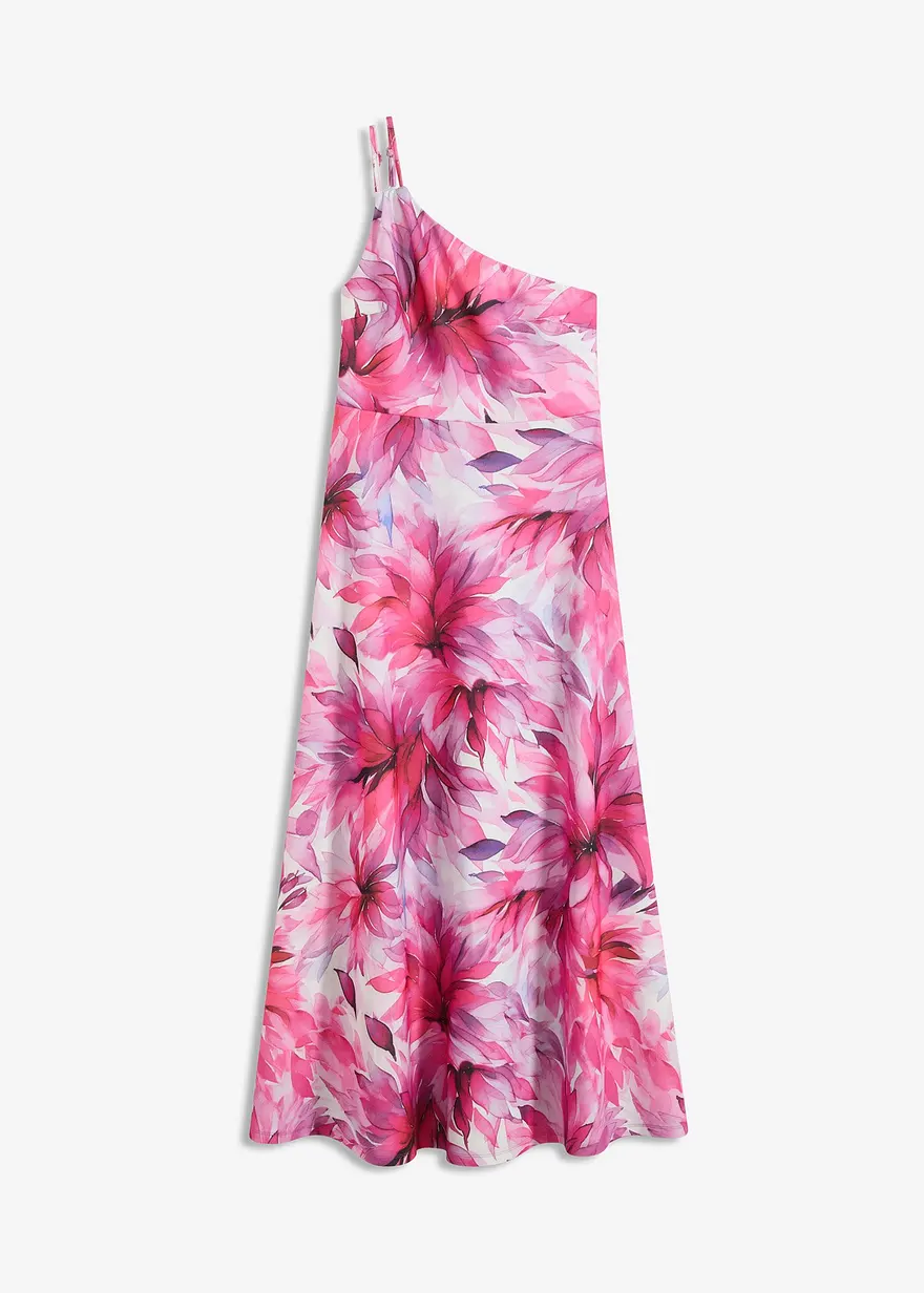 One-Shoulder-Kleid aus strukturiertem Crepe