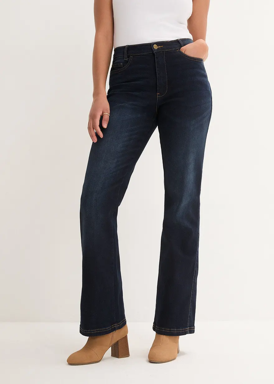Bootcut-Jeans High Waist, Bequembund