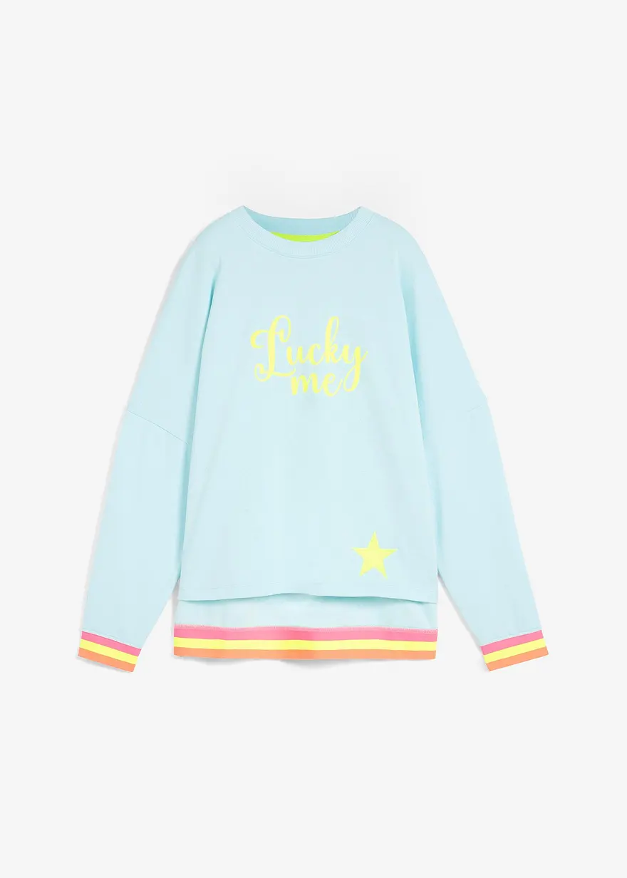 Sweatshirt mint bunten Bündchen