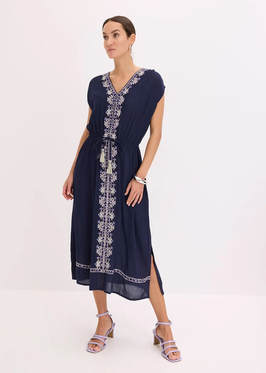 Boho-Midikleid mit Stickerei