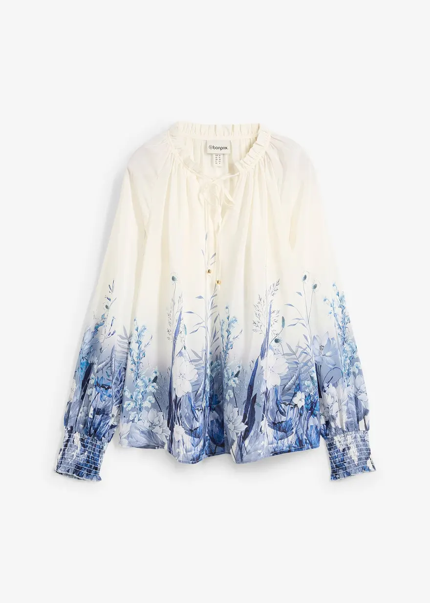 Bluse mit Seidenanteil