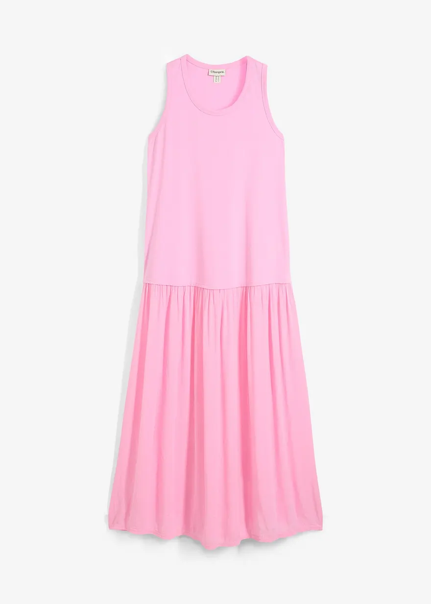 Maxikleid mit Materialmix