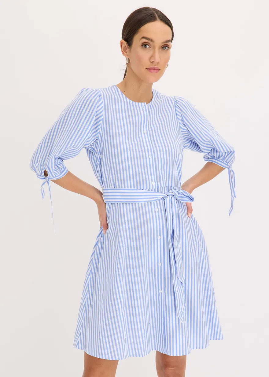 gestreiftes Blusenkleid