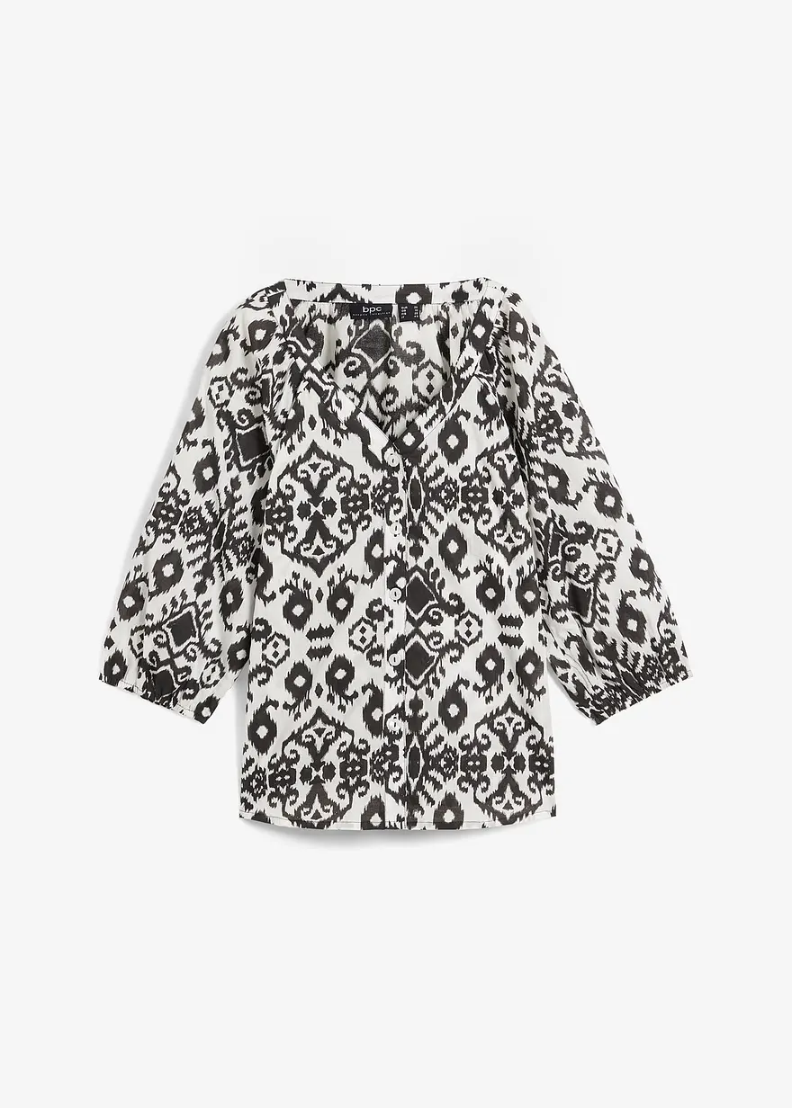 Bedruckte Baumwoll- Bluse