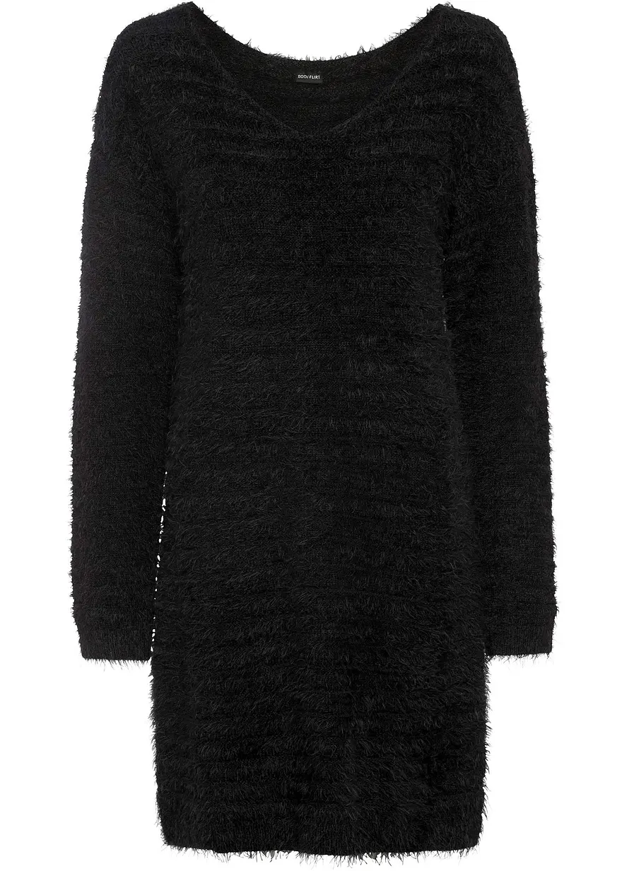 Flauschiger Long-Pullover