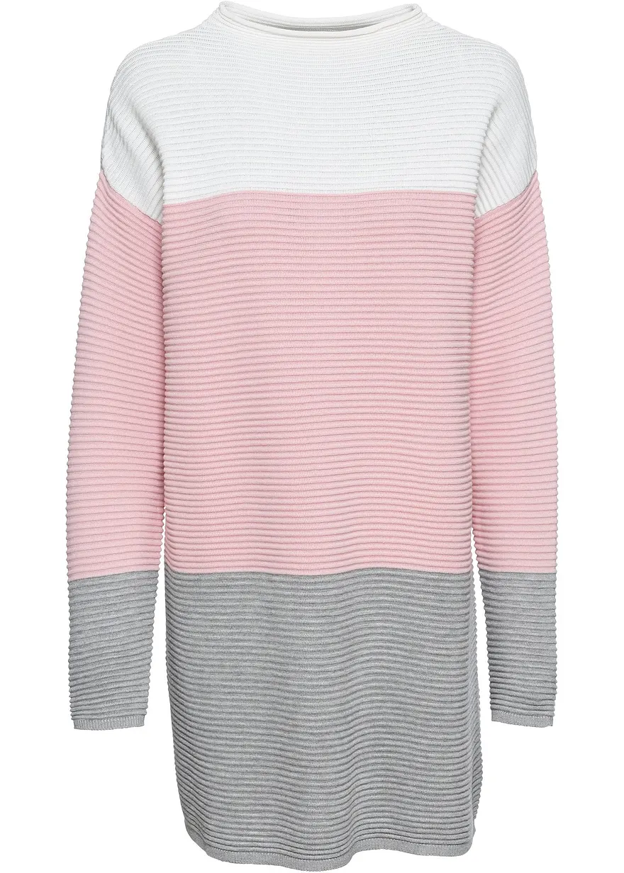 Gestreifter Long-Pullover
