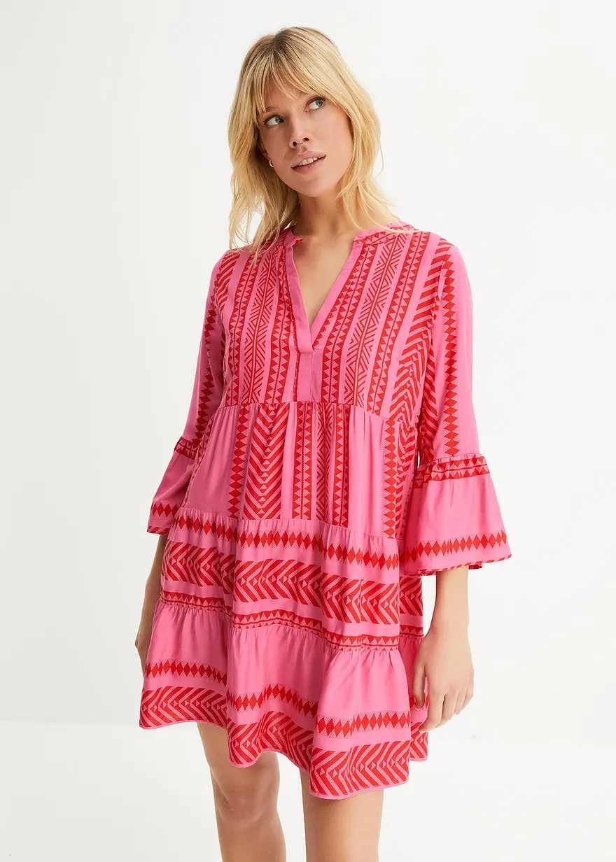 Tunika-Kleid aus fließender Viskose