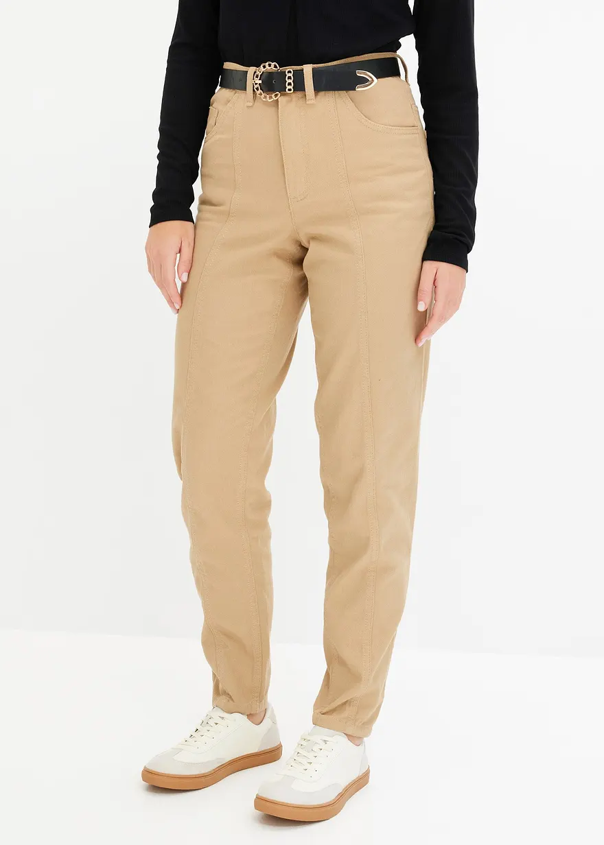 Barrel Twill-Hose mit Gürtel