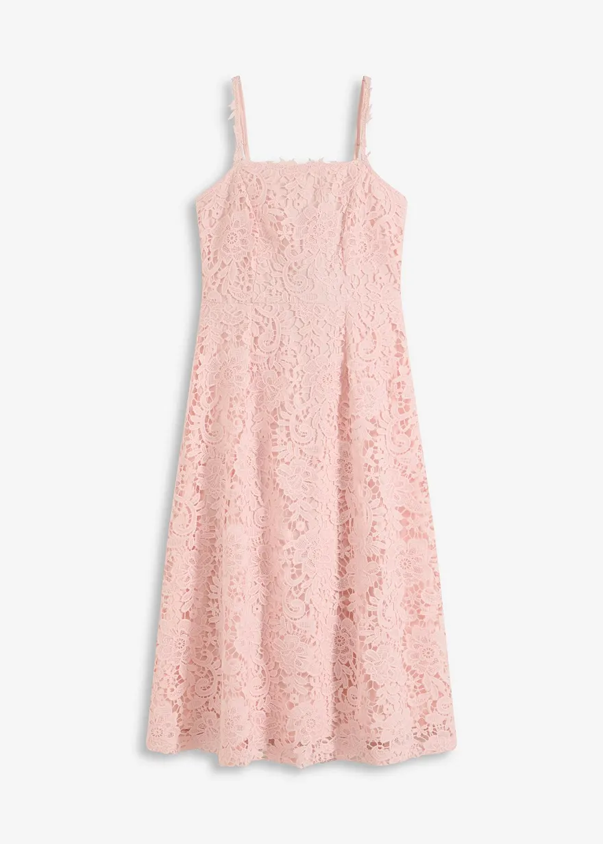 Spitzenkleid mit dekorierten Trägern