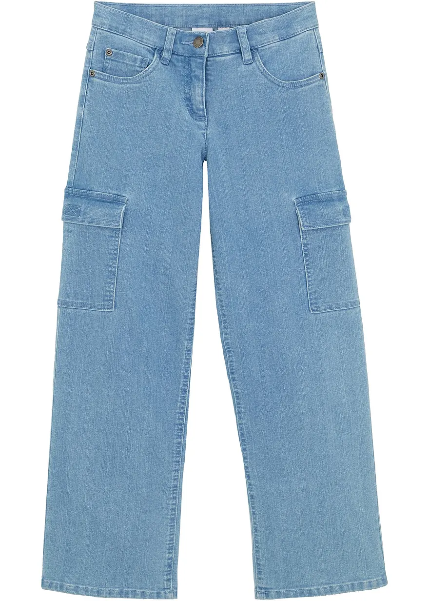 Weite Cargo-Jeans Mid Waist