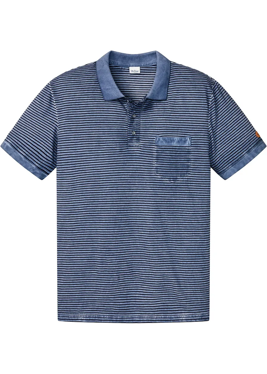 Poloshirt in gewaschener Optik, Kurzarm