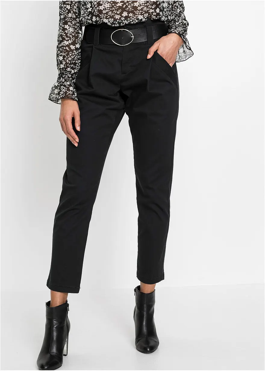 Bundfaltenhose mit Gürtel (2-tlg.Set)