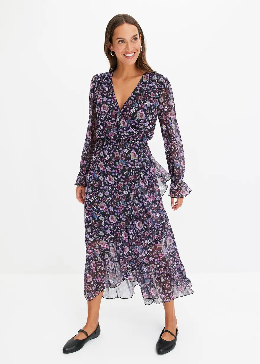 bedrucktes Mesh-Kleid