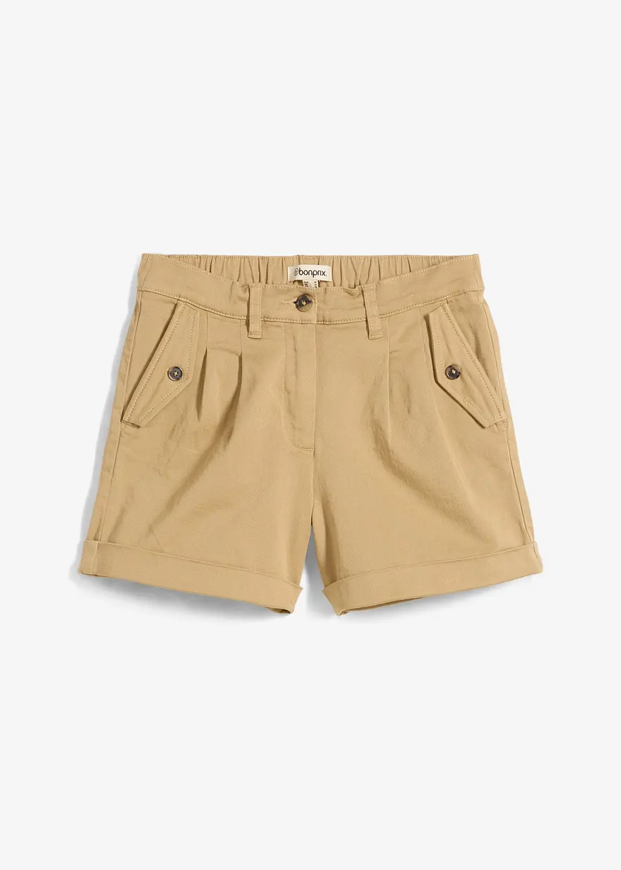 Twill-Shorts mit hohem Bund