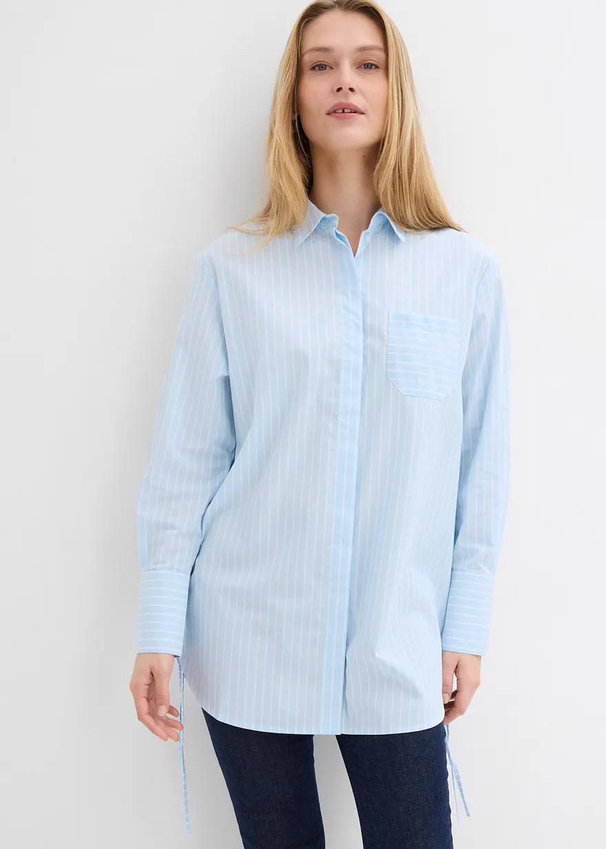 Longbluse aus reiner Baumwolle