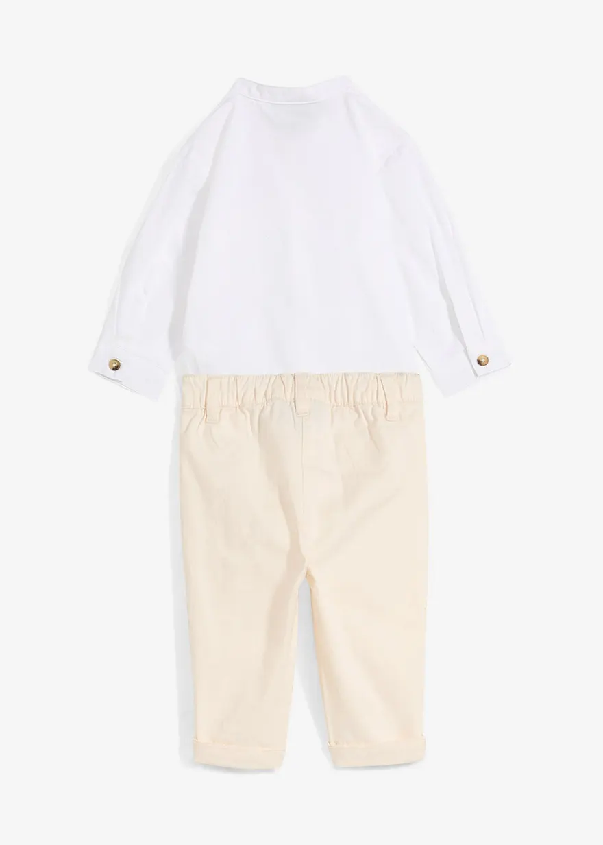 Body-Hemd und Chinohose aus reiner Baumwolle (2-tlg.Set)