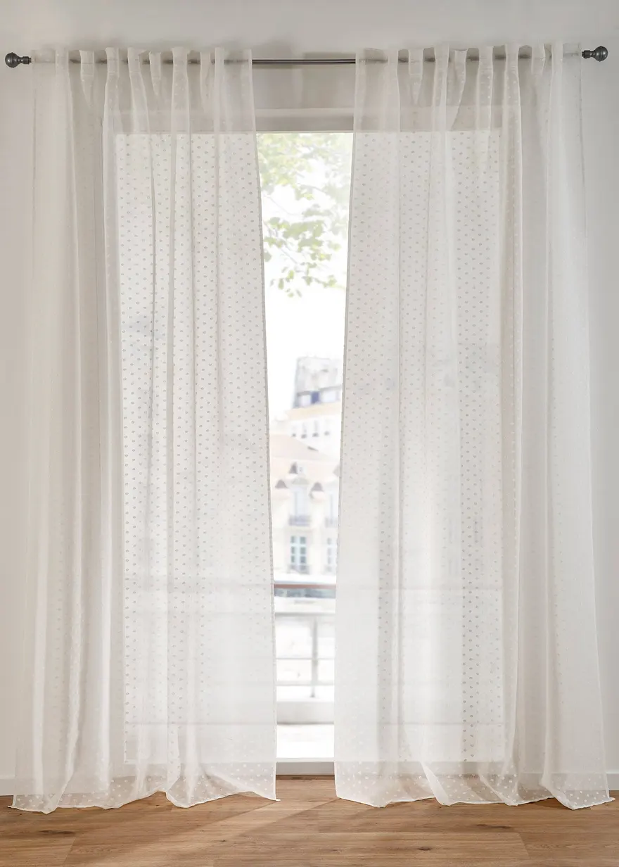 Gardine mit Jacquard Punkten (1er Pack)