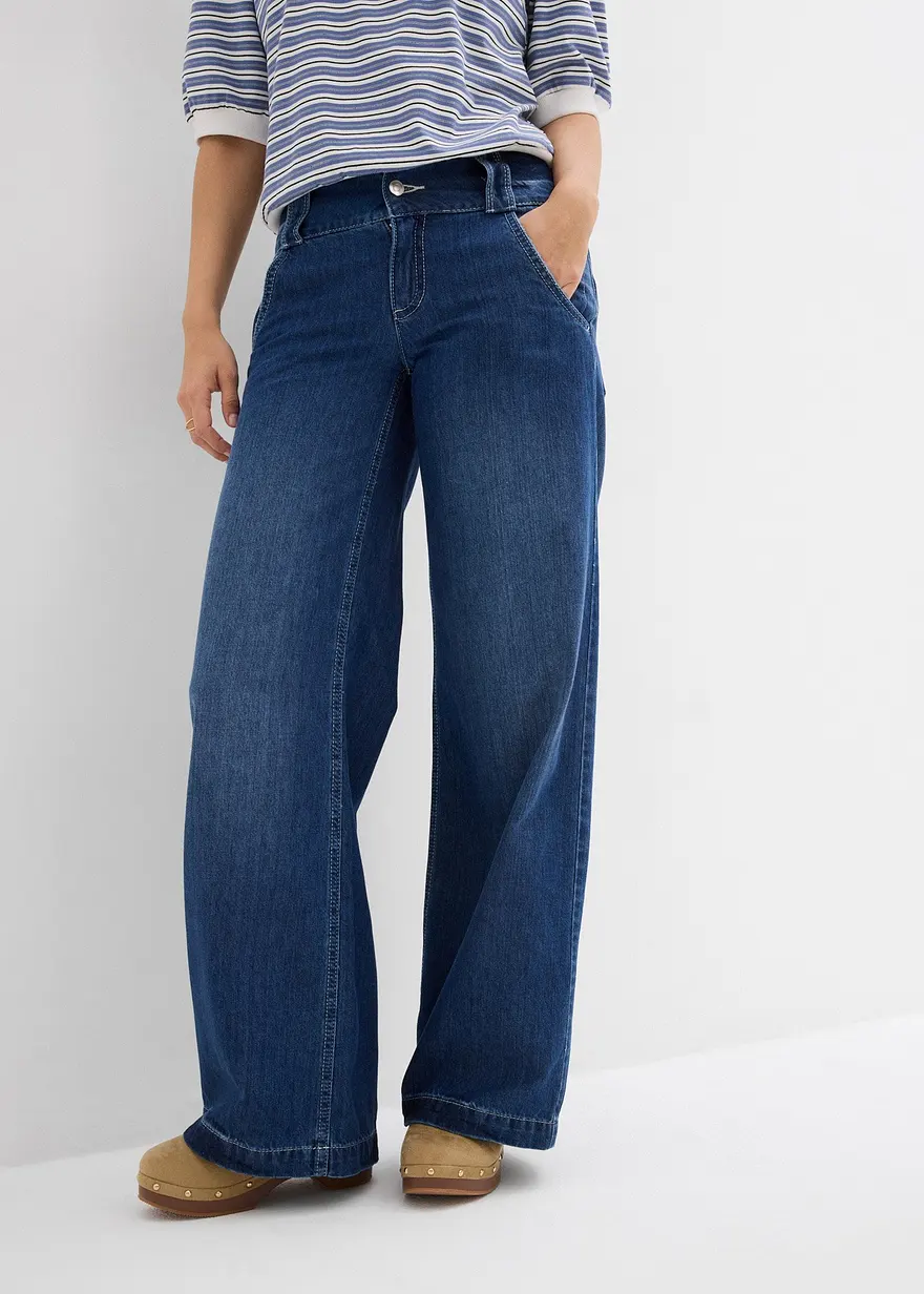 Wide-Leg-Jeans Mid Waist, Super Soft