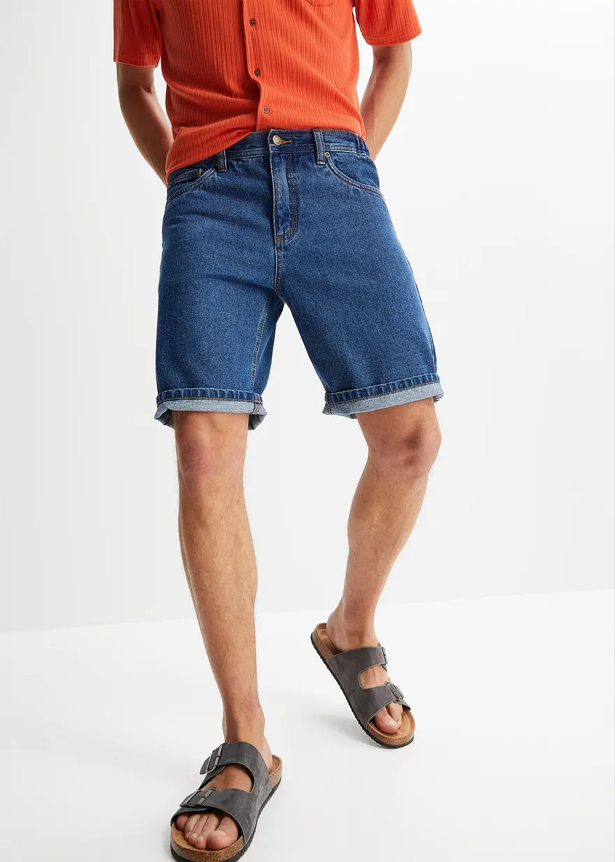 Jeans-Bermuda mit Komfortbund, Classic Fit